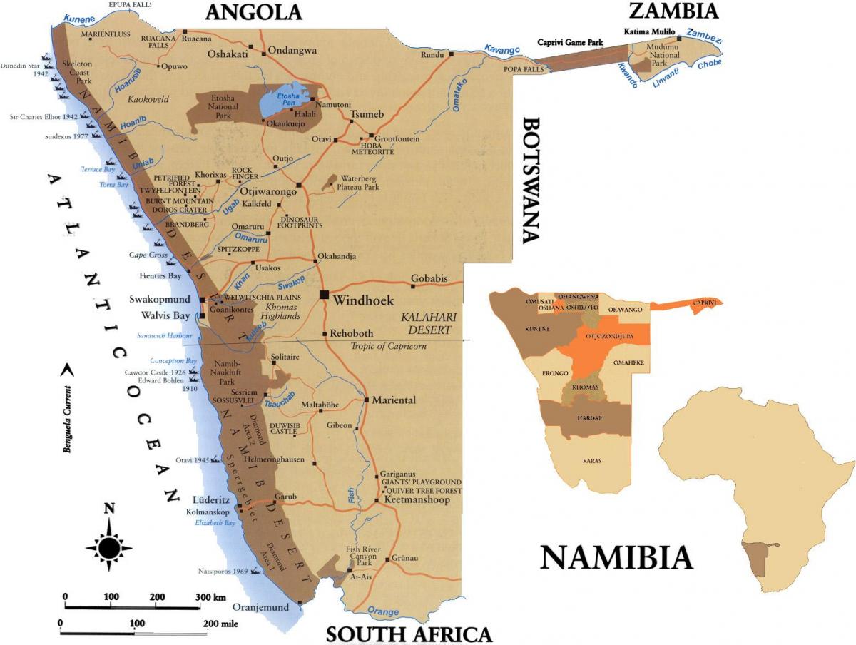 Mapa skillsmap Namibia