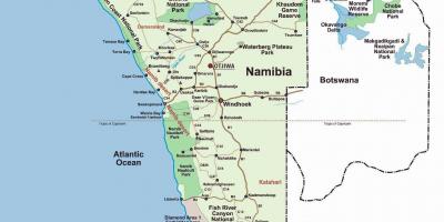 Szkielet wybrzeża Namibii na mapie
